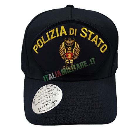 cappello con visiera blu navy semplice stile polizia di stato